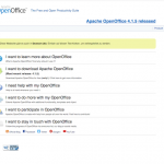 Screenshot der Webseite von Apache OpenOffice