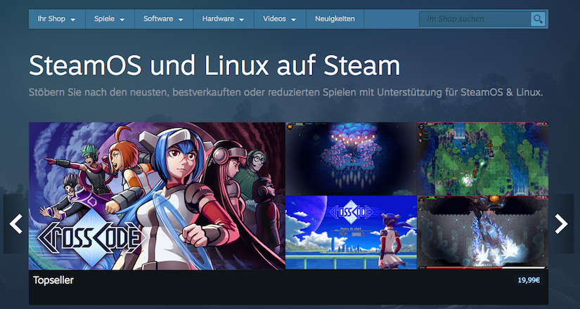 Linux Spiele im Steam Store